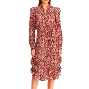 Ralph Lauren Ted pink multi floral long dress